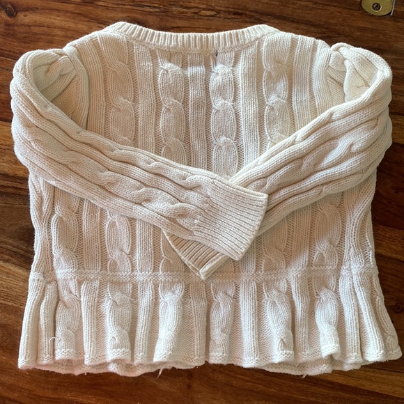 RL Cotton Cable Knit Peplum Sweater (2T) - Picture 3 of 3